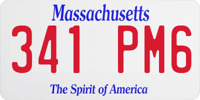 MA license plate 341PM6
