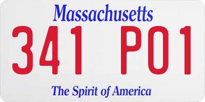 MA license plate 341PO1
