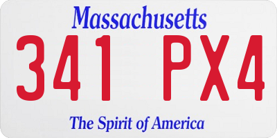 MA license plate 341PX4