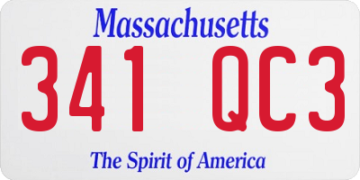 MA license plate 341QC3
