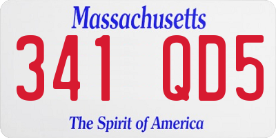 MA license plate 341QD5