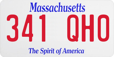 MA license plate 341QH0