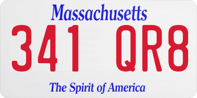 MA license plate 341QR8
