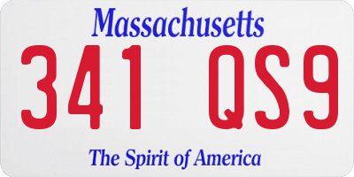 MA license plate 341QS9