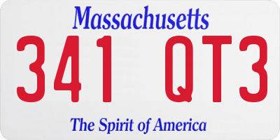 MA license plate 341QT3