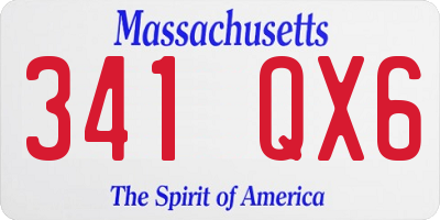 MA license plate 341QX6