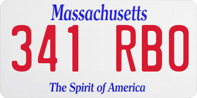 MA license plate 341RB0