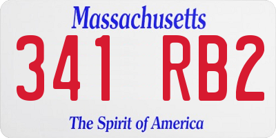 MA license plate 341RB2