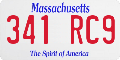 MA license plate 341RC9