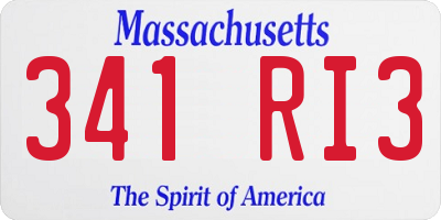 MA license plate 341RI3
