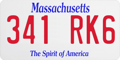 MA license plate 341RK6