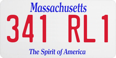 MA license plate 341RL1