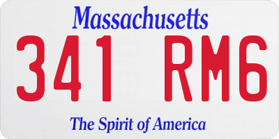 MA license plate 341RM6