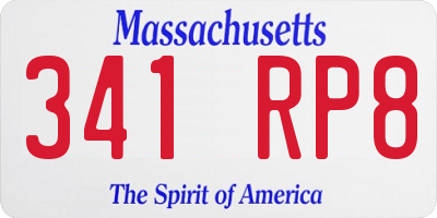 MA license plate 341RP8