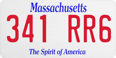 MA license plate 341RR6