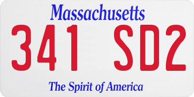 MA license plate 341SD2