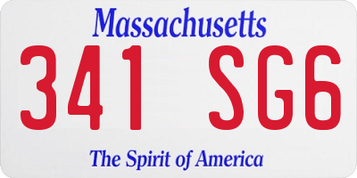 MA license plate 341SG6