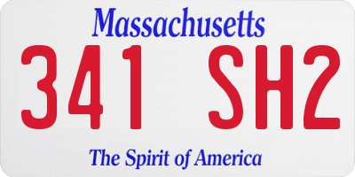 MA license plate 341SH2