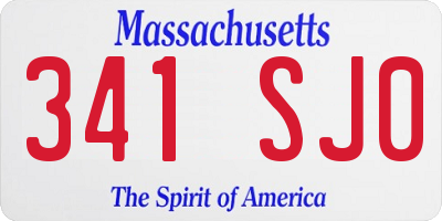 MA license plate 341SJ0