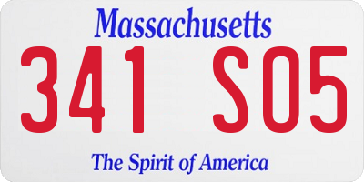MA license plate 341SO5