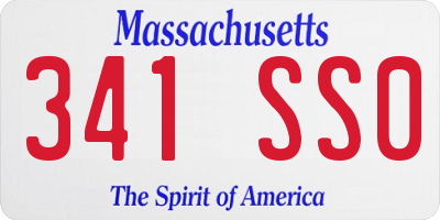 MA license plate 341SS0