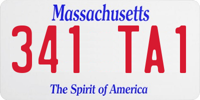 MA license plate 341TA1