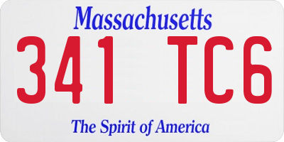 MA license plate 341TC6