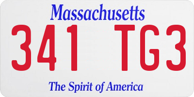 MA license plate 341TG3