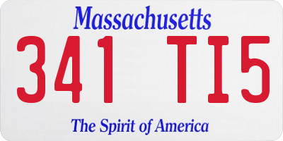 MA license plate 341TI5