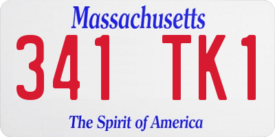 MA license plate 341TK1