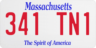 MA license plate 341TN1