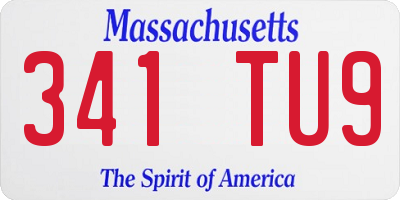 MA license plate 341TU9