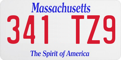 MA license plate 341TZ9