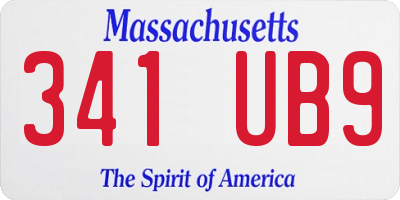 MA license plate 341UB9