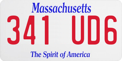 MA license plate 341UD6