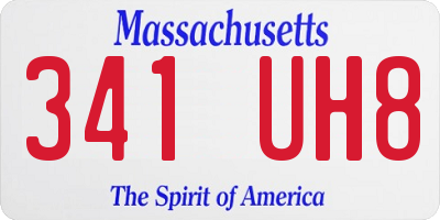 MA license plate 341UH8