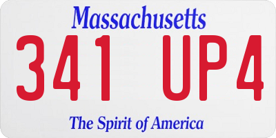 MA license plate 341UP4