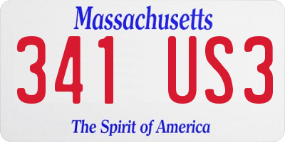 MA license plate 341US3