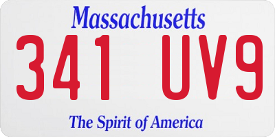 MA license plate 341UV9