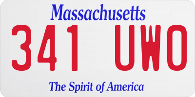 MA license plate 341UW0