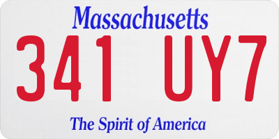MA license plate 341UY7