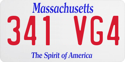 MA license plate 341VG4