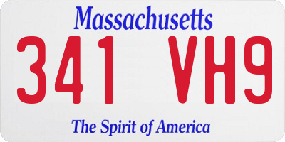 MA license plate 341VH9