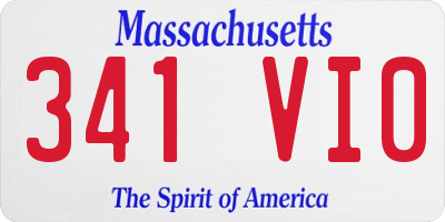 MA license plate 341VI0