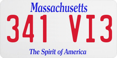 MA license plate 341VI3