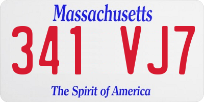 MA license plate 341VJ7