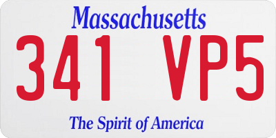 MA license plate 341VP5