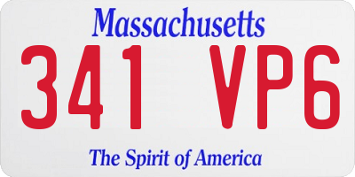 MA license plate 341VP6