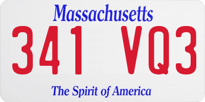 MA license plate 341VQ3