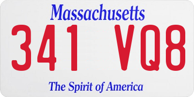 MA license plate 341VQ8